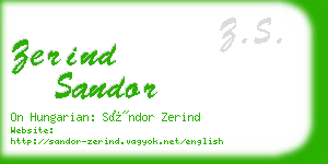 zerind sandor business card